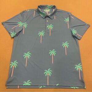 Chubbies Performance Palm Tree Golf Tee Polo Size XXL